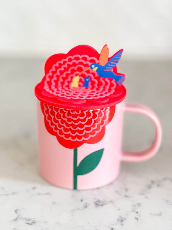 Starbucks Japan Hummingbird Flower Mug With Lid