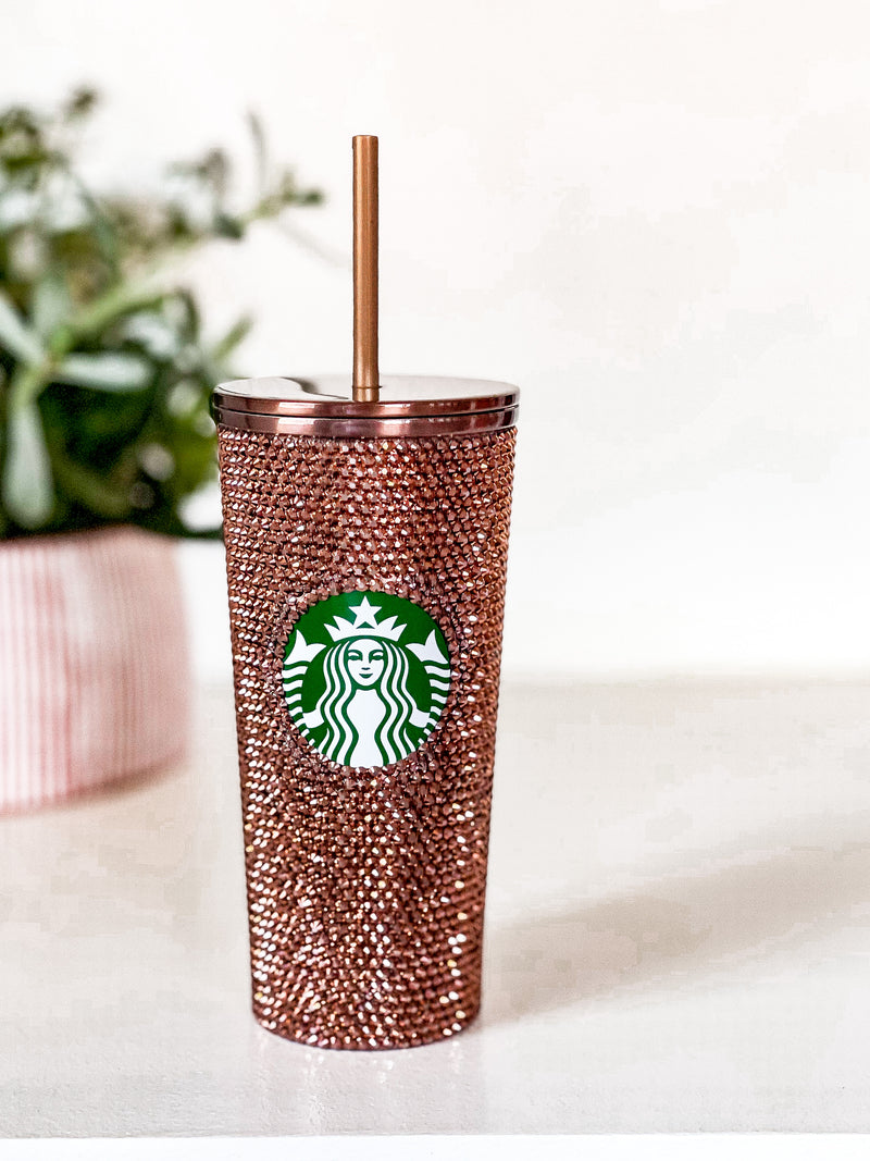 Starbucks Thailand Copper Crystal Rhinestone 25th Anniversary Tumbler