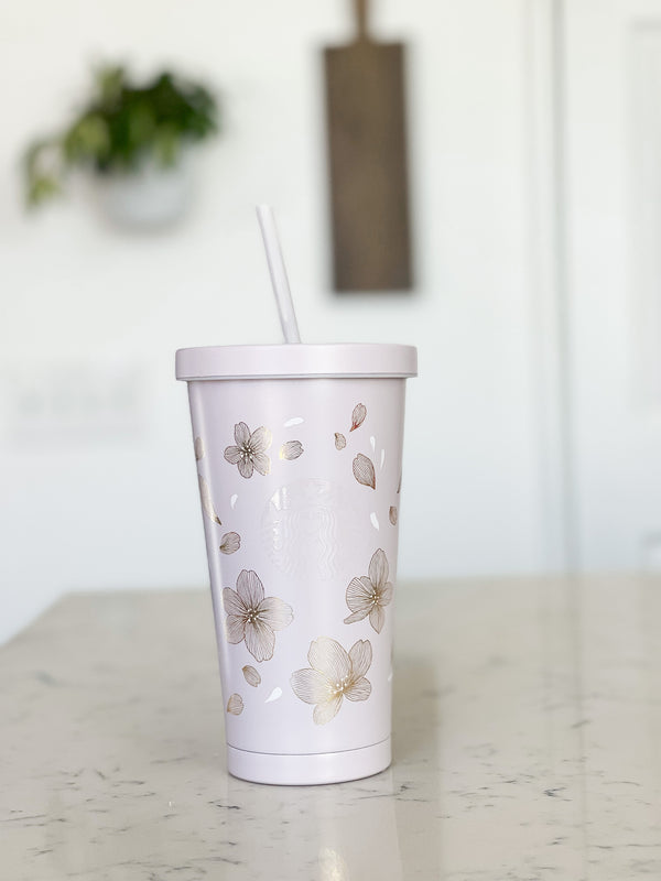 Starbucks Thailand Full Cherry Blossom Stainless Steel Cold Cup Tumbler