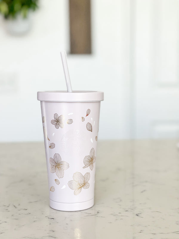 Starbucks Thailand Full Cherry Blossom Stainless Steel Cold Cup Tumbler
