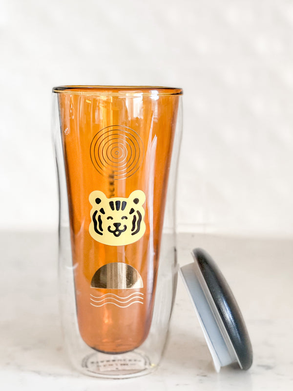 Starbucks Philippines DW Tiger and the Sun Lunar New Year Double Wall Glass Cup w/ Lid